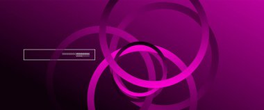 Soyut arkaplan. Geometrik daireler ve akışkan gradyan. Çizgi tasarımı, yüksek teknolojili dijital illüstrasyon. Duvar kağıdı, afiş, arkaplan, kart, kitap illüstrasyonu için vektör illüstrasyonu