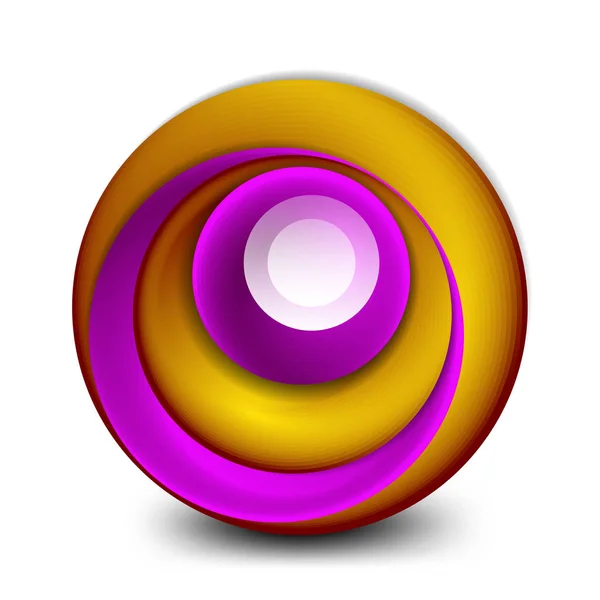 ベクトル旋回円のバナー、 3Dスタイルの抽象的な球または円形のアイコンまたは背景テンプレート。ベクトルイラスト壁紙、バナー、背景、カード、ブックイラスト、ランディングページ — ストックベクタ