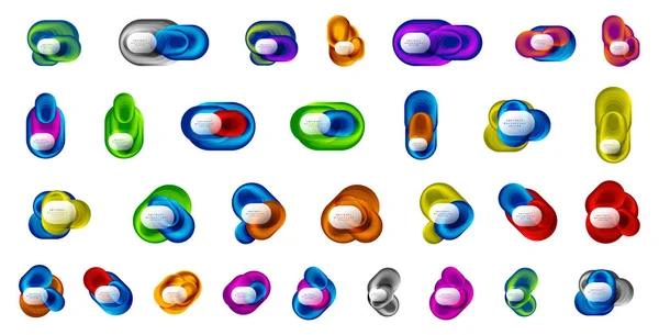 Vector mega set abstracte geometrische bellenbanners gemaakt met ronde vormen. Trendy eenvoudige knoppen. Illustratie voor achtergrond, Banner, Achtergrond, Kaart, Boekenillustratie, landingspagina — Stockvector