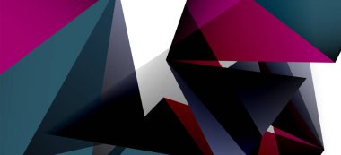 Vintage soyut üçgen mozaik kompozisyon VECTON beyaz arka plan ile şablon. Basit tasarım arka plan. Modern düz tasarım. Güzel vektör deseni.