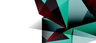 Vintage soyut üçgen mozaik kompozisyon VECTON beyaz arka plan ile şablon. Basit tasarım arka plan. Modern düz tasarım. Güzel vektör deseni.