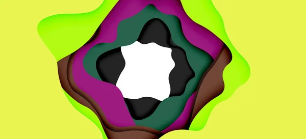 Padrão geométrico abstrato. camadas de papel 3d cortar fundo onda colorida. Origami recortou ondas abstratas para fundo web — Vetor de Stock