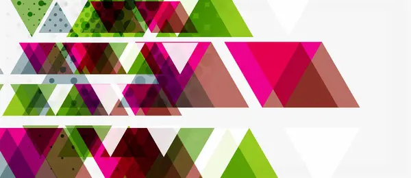 Beyaz arka plan üzerinde çok renkli mozaik üçgen geometrik tasarımlı afiş. Soyut doku. Vektör illüstrasyon tasarım şablonu. — Stok Vektör