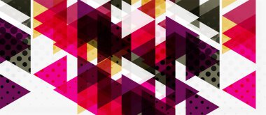 Vektör üçgen geometrik soyut kompozisyon arka plan. Retro vektör illüstrasyon. Süs illüstrasyon