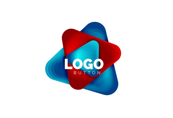 Play, Pfeil oder Download-Taste Symbol, minimales Design Business-Logo-Vorlage. 3D geometrische Fett im Relief-Stil mit Farbüberblendungseffekt. Vektor-Illustration für Tapete, Banner, Hintergrund, Karte — Stockvektor