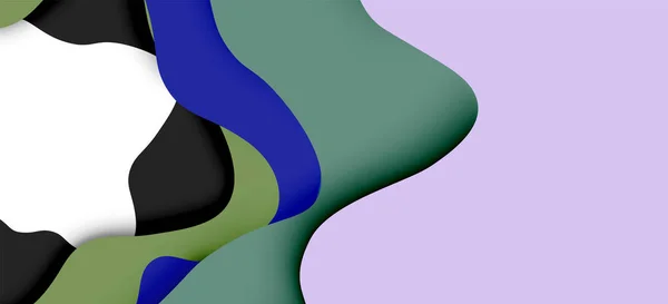 Absztrakt geometriai mintázat. 3D-s papír rétegek kivágott színes hullám háttér. Origami kivágták absztrakt hullámok a webes háttér — Stock Vector