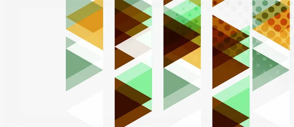 Banner com design geométrico triangular em mosaico multicolorido sobre fundo branco. Textura abstrata. Modelo de design de ilustração vetorial . —  Vetores de Stock