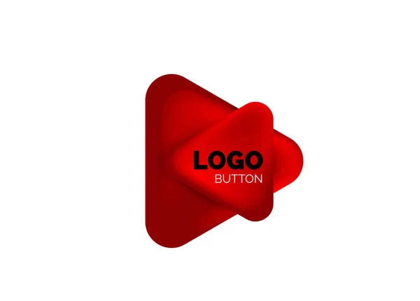 Play, Pfeil oder Download-Taste Symbol, minimales Design Business-Logo-Vorlage. 3D geometrische Fett im Relief-Stil mit Farbüberblendungseffekt. Vektor-Illustration für Tapete, Banner, Hintergrund, Karte — Stockvektor