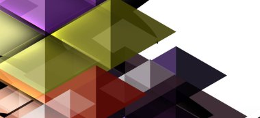 Beyaz arka planda çağdaş tarzda renkli tekrarlayan üçgenler modern geometrik. Soyut geometrik şekil. Modern şık doku