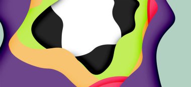 Vektör dekoratif arka plan. Dekorasyon tasarımı için ışık arka planda 3D kağıt soyut dalgalar kesilmiş soyut Web şablonu.