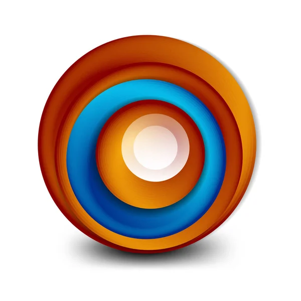Vector swirl κύκλο banner, 3D στυλ αφηρημένη σφαίρα ή στρογγυλό σχήμα εικονίδιο ή πρότυπα φόντου. Εικονογράφηση διάνυσμα για ταπετσαρία, πανό, φόντο, κάρτα, εικονογράφηση βιβλίο, σελίδα προορισμού — Διανυσματικό Αρχείο