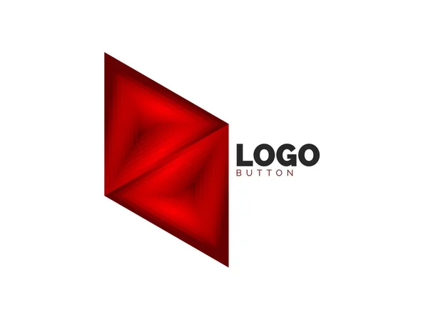 Modèle de logo géométrique icône triangle. Conception géométrique minimale, symbole gras géométrique 3d en style relief avec effet d'étapes de mélange de couleurs. Illustration vectorielle pour bouton, bannière, fond — Image vectorielle