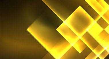 Parlak neon tasarım kare şekil soyut arka plan. Retro vektör soyut tasarım afiş şablonu