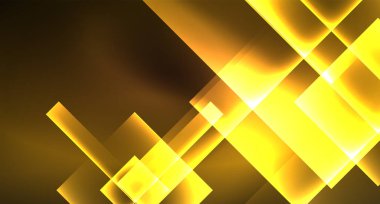 Parlak neon tasarım kare şekil soyut arka plan. Retro vektör soyut tasarım afiş şablonu