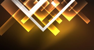 Parlak neon tasarım kare şekil soyut arka plan. Retro vektör soyut tasarım afiş şablonu