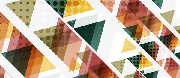 Banner con diseño geométrico de triángulo de mosaico multicolor sobre fondo blanco. Textura abstracta. plantilla de diseño de ilustración vectorial . — Archivo Imágenes Vectoriales