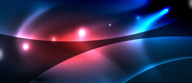 Neon parlayan çizgiler, sihirli enerji uzay ışığı konsepti, soyut arka plan duvar kağıdı tasarımı