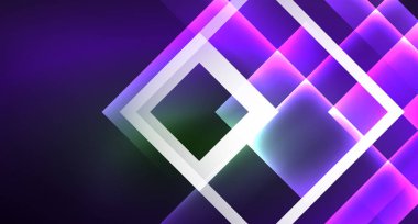 Işık arka plan hipster tarzıNeon geometrik soyut arka plan. Uzay retro tasarım. Renk geometrik desen. Kare şekil soyut arka plan.