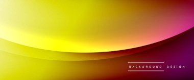 Gölgeli sıvı çizgiler ve eğimli arkaplanda ışık salla. Dinamik düz gölge çizgisi etkisi olan basit akışkan renk gradyanı soyut arkaplan