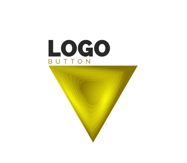 Πρότυπο γεωμετρικού λογότυπου εικονιδίου τριγώνου. Minimal γεωμετρικός σχεδιασμός, 3d γεωμετρικό τολμηρό σύμβολο σε ανάγλυφο στυλ με εφέ βημάτων χρωματικής ανάμειξης. Εικονογράφηση διάνυσμα για το κουμπί, Banner, φόντο — Διανυσματικό Αρχείο