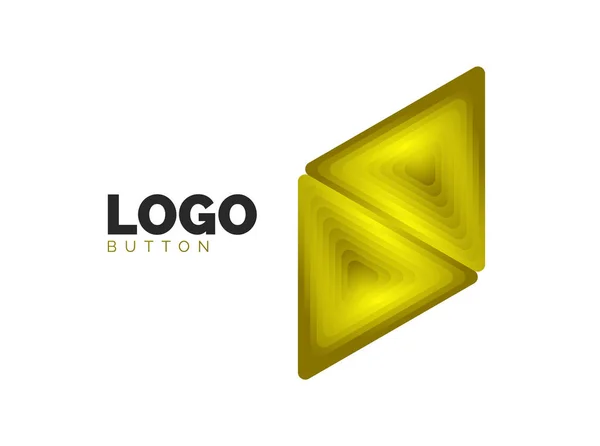 Plantilla de logotipo geométrico de icono de triángulo. Diseño geométrico mínimo, símbolo en negrita geométrica 3d en estilo de relieve con efecto de pasos de mezcla de color. Ilustración vectorial para botón, bandera, fondo — Archivo Imágenes Vectoriales