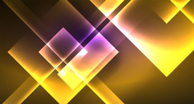 Siyah, modern şablon neon parlak renk kareler