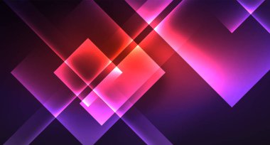 Siyah, modern şablon neon parlak renk kareler