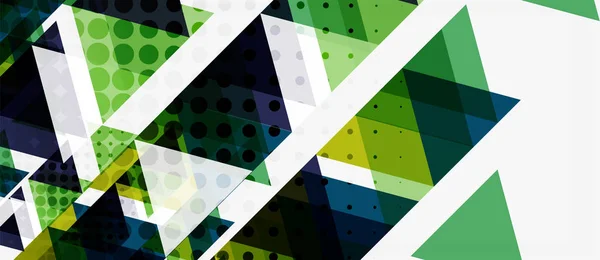 Banner con diseño geométrico de triángulo de mosaico multicolor sobre fondo blanco. Textura abstracta. plantilla de diseño de ilustración vectorial . — Vector de stock