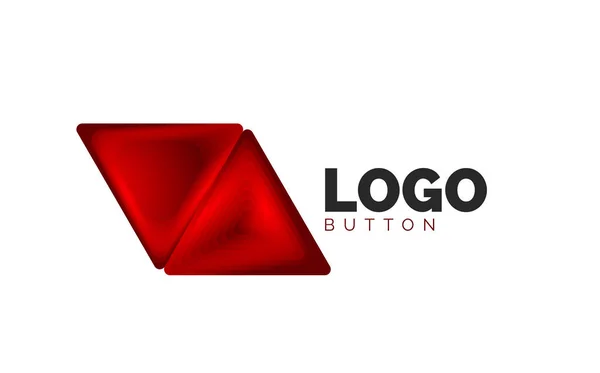 Modèle de logo géométrique icône triangle. Conception géométrique minimale, symbole gras géométrique 3d en style relief avec effet d'étapes de mélange de couleurs. Illustration vectorielle pour bouton, bannière, fond — Image vectorielle