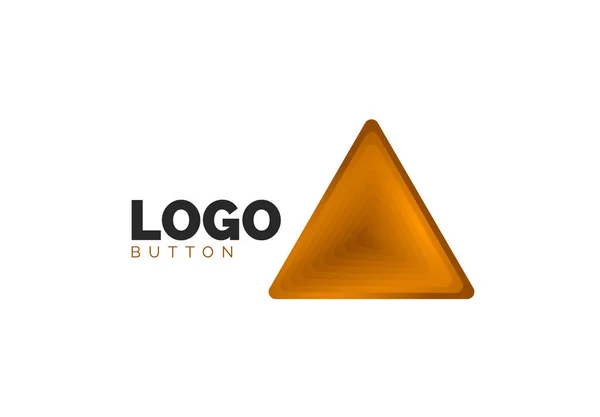 Піктограма трикутника геометричний шаблон логотипу. Мінімальний геометричний дизайн, 3d геометричний жирний символ у рельєфному стилі з ефектом кольорових сумішей. Векторна ілюстрація для кнопок, банера, тла — стоковий вектор