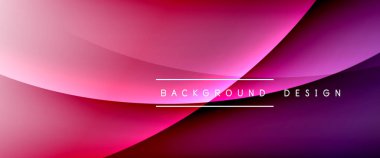 Gölgeli sıvı çizgiler ve eğimli arkaplanda ışık salla. Dinamik düz gölge çizgisi etkisi olan basit akışkan renk gradyanı soyut arkaplan