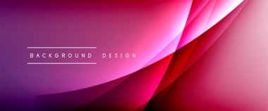 Gölgeli sıvı çizgiler ve eğimli arkaplanda ışık salla. Dinamik düz gölge çizgisi etkisi olan basit akışkan renk gradyanı soyut arkaplan