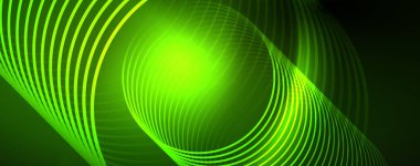 Parlak neon çizgiler şablonu-Kuzey ışıklar parlayan bulanıklık hatları. Futuristik tarzı Glow Neon 80s disko kulübü veya gece partisi techno şablon