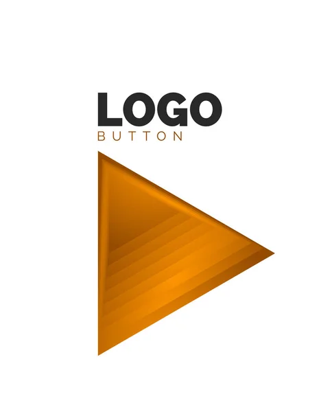 Dreieck-Symbol geometrische Logo-Vorlage. minimales geometrisches Design, 3D-geometrisches fettes Symbol im Reliefstil mit Effekt der Farbmischung. Vektor-Illustration für Taste, Banner, Hintergrund — Stockvektor