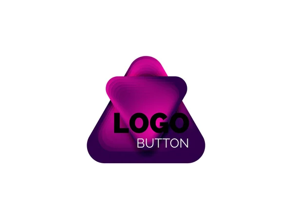 Juega, flecha o descargar icono de botón, diseño mínimo de la plantilla de logotipo de negocios. 3d geométrico negrita en estilo de relieve con efecto de pasos de mezcla de color. Ilustración vectorial para fondo de pantalla, Banner, Fondo, Tarjeta — Vector de stock