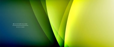 Gölgeli sıvı çizgiler ve eğimli arkaplanda ışık salla. Dinamik düz gölge çizgisi etkisi olan basit akışkan renk gradyanı soyut arkaplan