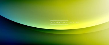 Gölgeli sıvı çizgiler ve eğimli arkaplanda ışık salla. Dinamik düz gölge çizgisi etkisi olan basit akışkan renk gradyanı soyut arkaplan