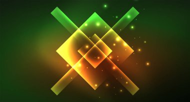 Işık arka plan hipster tarzıNeon geometrik soyut arka plan. Uzay retro tasarım. Renk geometrik desen. Kare şekil soyut arka plan.