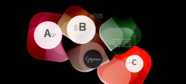 Retro färgglada geometriska bakgrund-cirklar på svart, bra design för alla ändamål. Creative minimal Concept — Stock vektor