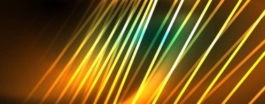 Vektör Neon ışık hatları kavramı, soyut arka plan