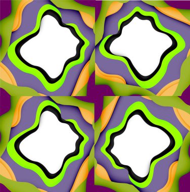 Soyut geometrik desen. 3D kağıt katmanları renkli dalga arka plan kesti. Origami Web arka plan için soyut dalgalar kesti