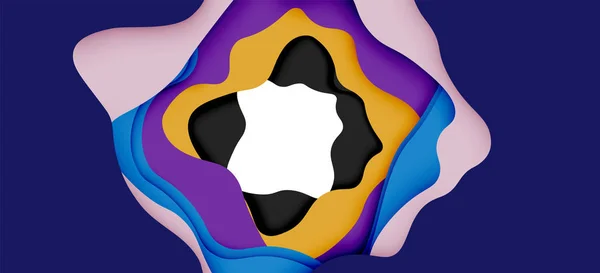 Modello geometrico astratto. Strati di carta 3d ritagliare sfondo onda colorata. Origami ritagliare onde astratte per lo sfondo web — Vettoriale Stock