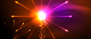 Kutlama tasarım için Fireworks karanlık gece arka plan. Mavi soyut arka plan. Doğum günü partisi. Şenlikli sanat geçmişi. Uzay arka planı. Gece partisi. Noel arifesi.