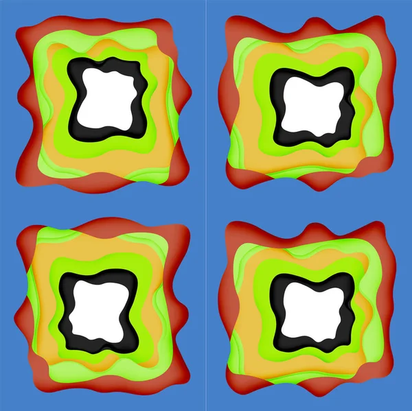 추상 기하학적 패턴입니다. 3D 종이 레이어는 화려한 웨이브 배경을 잘라. 종이 접기 웹 배경에 대한 추상적 인 파도를 잘라 — 스톡 벡터