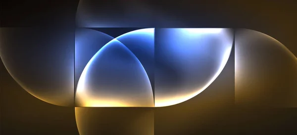 Динамические линии и формы, эффект свечения стеклянного неона. Современные неоновые светящиеся геометрические формы, отличный дизайн для любых целей — стоковый вектор