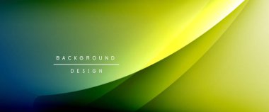 Gölgeli sıvı çizgiler ve eğimli arkaplanda ışık salla. Dinamik düz gölge çizgisi etkisi olan basit akışkan renk gradyanı soyut arkaplan