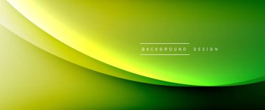 Gölgeli sıvı çizgiler ve eğimli arkaplanda ışık salla. Dinamik düz gölge çizgisi etkisi olan basit akışkan renk gradyanı soyut arkaplan