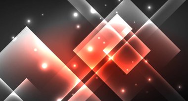 Siyah, modern şablon neon parlak renk kareler