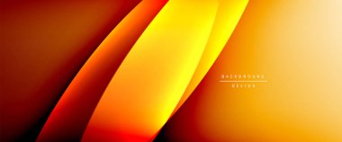 Gölgeli sıvı çizgiler ve eğimli arkaplanda ışık salla. Dinamik düz gölge çizgisi etkisi olan basit akışkan renk gradyanı soyut arkaplan