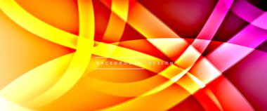 Dinamik akışkan renk gradyan soyut arkaplan ve akıcı dalga çizgileri. Vektör İllüstrasyonu